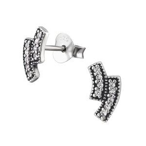 Sterling Silver Pavé Bar Studs – Dainty, Elegant & Perfect for Ear Stack